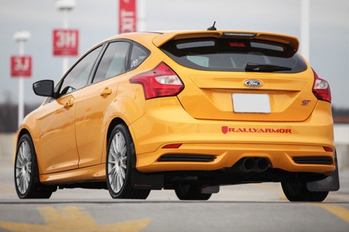 Rally Armor Fits 12-19 Ford Focus ST / 16-19 RS Black Mud Flap W/ Red Logo - Picture 3 of 7