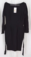PRETTYGARDEN Women's Long Sleeve Bodycon Sheath Belted Dress Black Size Medium
