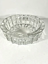 Vintage Mid-Century Clear Glass Ashtray - 6"