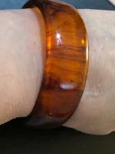 Vintage Bakelite Bracelet Simichrome Tested Amber Colored 