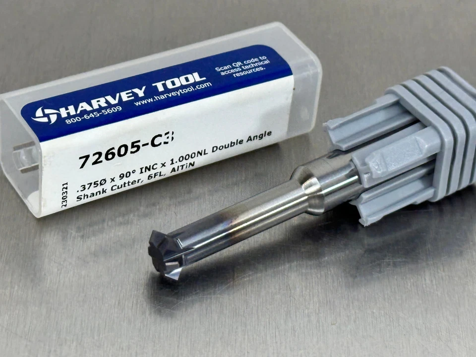 Harvey 3/8" Carbide Double Angle Shank Cutter 90° Included 72605-C3