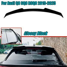 For Audi Q8 SQ8 RSQ8 2019-25 2024 Roof Rear Trunk Spoiler Lip Wings Glossy Black