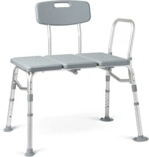 Medline Transfer Bench for Bathtubs and Showers, Adjustable Shower Bench