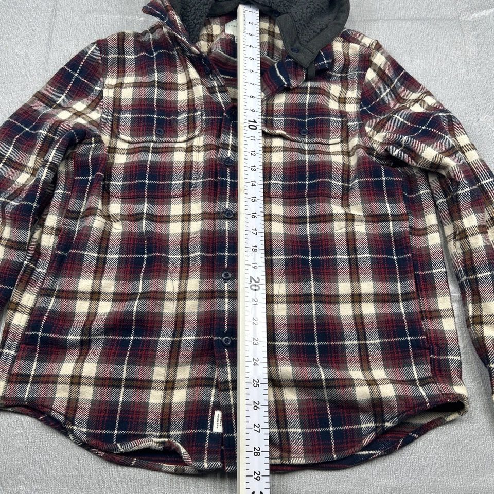 American Eagle Plaid Sherpa Lined Hooded Flannel Shirt Jacket Men’s L - Image 3 of 4
