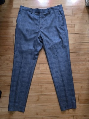 Topman Plaid Blue Trousers Pants Men s Size 34x32