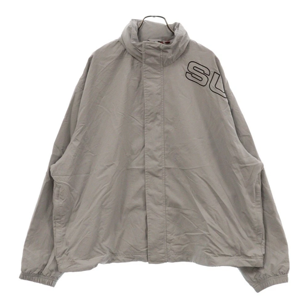 Veste de survêtement SUPREME 24AW Spellout brodée Spellout Track Jacket gris