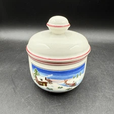 Villeroy & Boch Naif Christmas Luxembourg Lidded Sugar Bowl Minty