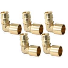 5 Pack XFITTING 3/4" Pex A Female Sweat Elbow, 3/4" Expansion Female Sweat Elbow