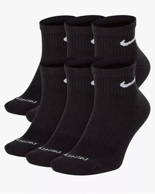 Nike Everyday Cushion UNISEX Ankle Black Training Socks (6 Pair)   Medium