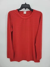 ZYIA Active Top Womens XL Red Laser Cut Long Sleeve Stretch Workout Outdoor