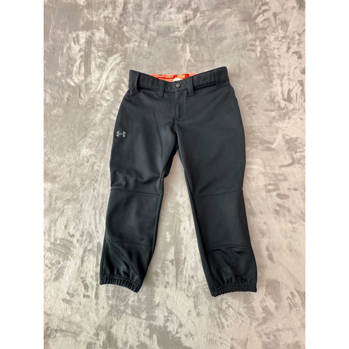 Under Armour HeatGear Youth XS Black Baseball Pants Fitted Athletic Sportswear