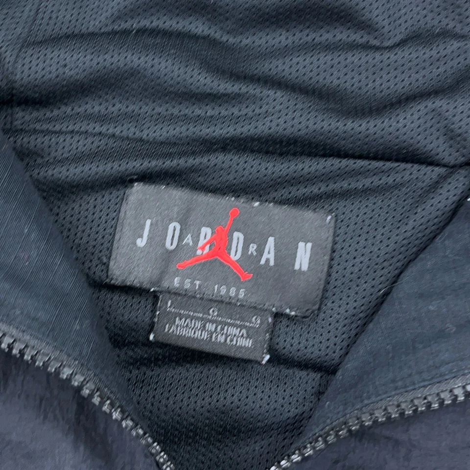 Chaqueta Jordan Vintage Y2K Hombres Grande Negra Pullover Cortavientos Anorak Air Adulto Foto 3 de 4