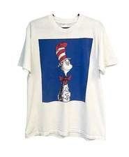 Vintage 90’s Cat In The Hat Dr Suess T-Shirt Single Stitch White Large Cartoon