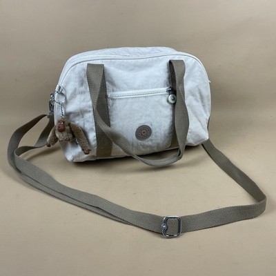Kipling Messenger Crossbody Bag Schultertasche Handtasche Creme Umhängetasche Reißverschluss Nylon