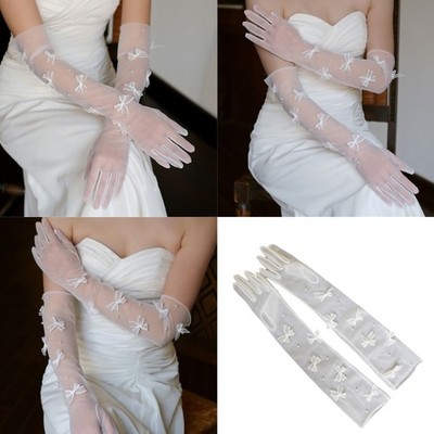 2pcs Butterfly Dress Gloves Comfortable Evening Gloves Women Fashion Mittens