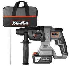 XtremepowerUS 20V Max SDS-Plus Rotary Hammer Drill Brushless 4.0Ah Lithium Bag