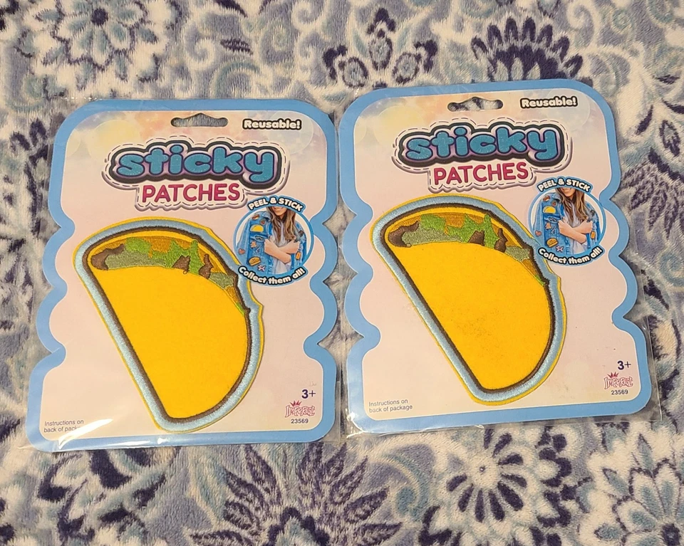 Lot Of 2  "Taco Imperial Fun Reusable Sticky Patch Craft Embellishment" New 2017 - Image 3 of 4