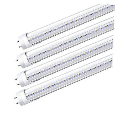 LightingWill LED T8 Light Tube 4FT, Daylight White 5000K, Dual-End Powered 