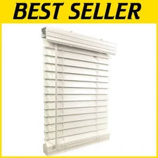 30.5" x 48" Smooth White Indoor Blinds - Durable Cordless Window Treatment