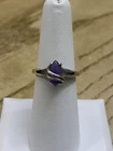 Vintage AVON 925 Sterling Silver Wrapped Lavender Purple Jade RING - Size 6.5
