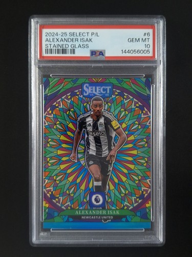 2024-25 Panini Select EPL ALEXANDER ISAK Stained Glass SSP Case Hit #6 PSA 10