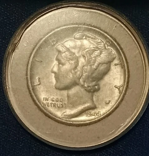 1944 Uncirculated US Mercury Dime In Cod We Trust W/S Mint Mark Error Coin Rare