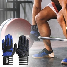Support Wrist Wrap with Full Finger Gloves Weight Lifting Gym Workout Men