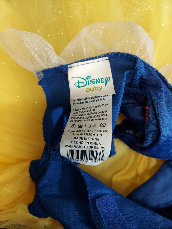 Disney Baby Girl 6-12 Months Snow White Dress Costume Halloween nj - Image 2 of 3