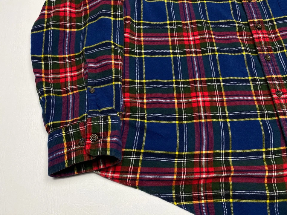Lands' End Flannel Shirt Men’s 3XL Scotch Plaid Long Sleeve 100% Cotton 7662 - Image 3 of 4
