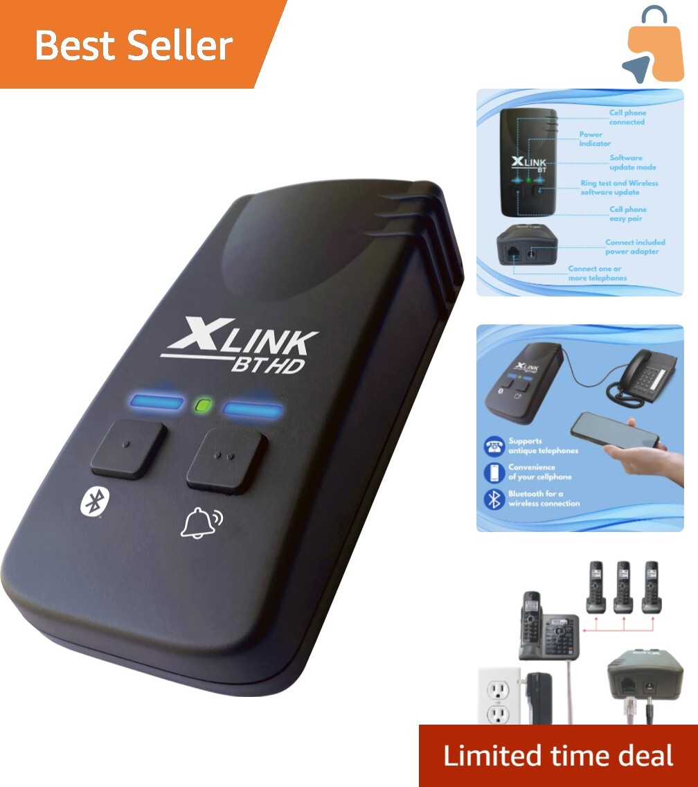 Bluetooth Phone Adapter with Caller ID for Home Landline to Cell Connection
