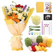 Crochet Flower Bouquet Kit Flower Crochet Kit for Beginners Adults Crochet Kn...