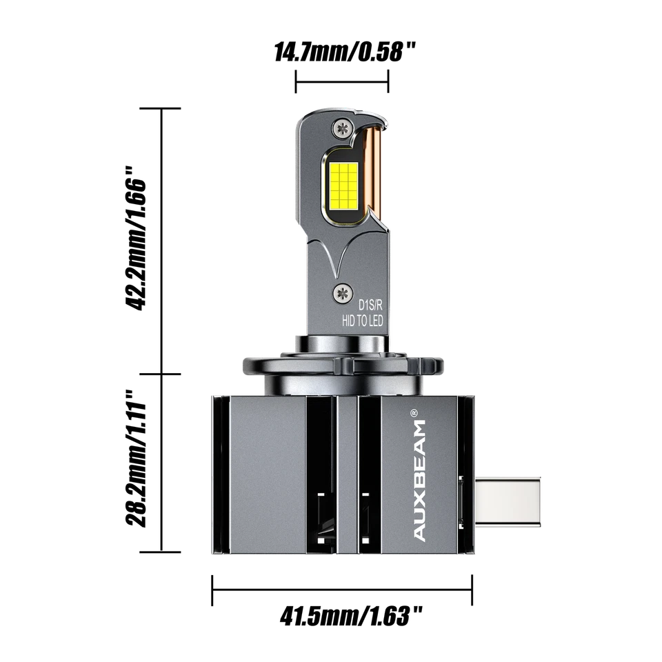 Lâmpadas de farol de LED brancas CANBUS D1 D1C D1S D1R 6000K substituição OEM xenônio HID - Imagem 2 de 4