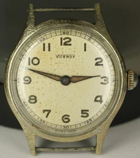 RARE "VICEROY" WWII Vintage Military Swiss Watch 17 Jewels Project Repair