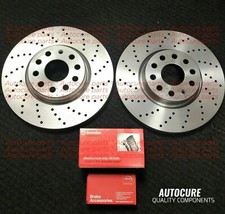 JUEGO DE DISCOS DE FRENO DELANTEROS PERFORADOS BMW SERIE 5 530D (MK6) (F07) Y PASTILLAS BREMBO
