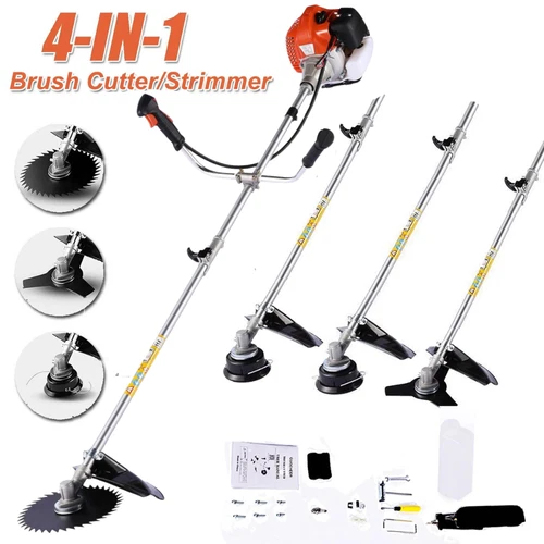 58CC 4-in-1 Straight Shaft Gas String Trimmer Gas Powered Weedeater Brush Cutter