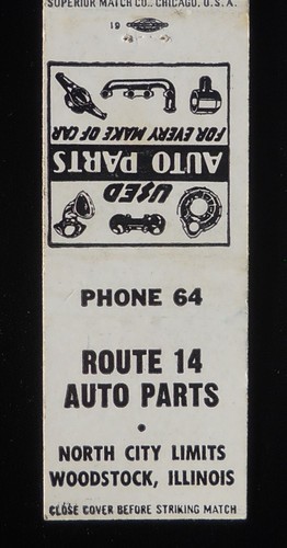 1940s Route 14 Auto Parts Radiator Glass Tires Batteries Phone 64 Woodstock IL - 第 1/2 張圖片