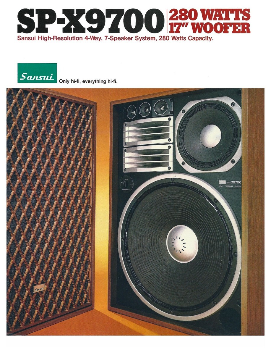 High resolution scans of the very rare brochure for top Sansui SP
