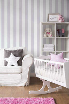 8,07  /qm/ Vliestapete A.S.Creation Little Love 38148-4 Streifen Weiß Grau