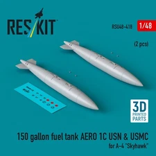 150 Gal Fuel Tank AERO 1C A-4 Skyhawk 1:48 3D ResKit RSU48-0418