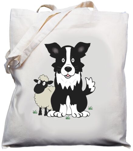 Border Collie Sheepdog Natural (Cream) Cotton Shoulder Bag / Shopper /Tote - Zdjęcie 1 z 1