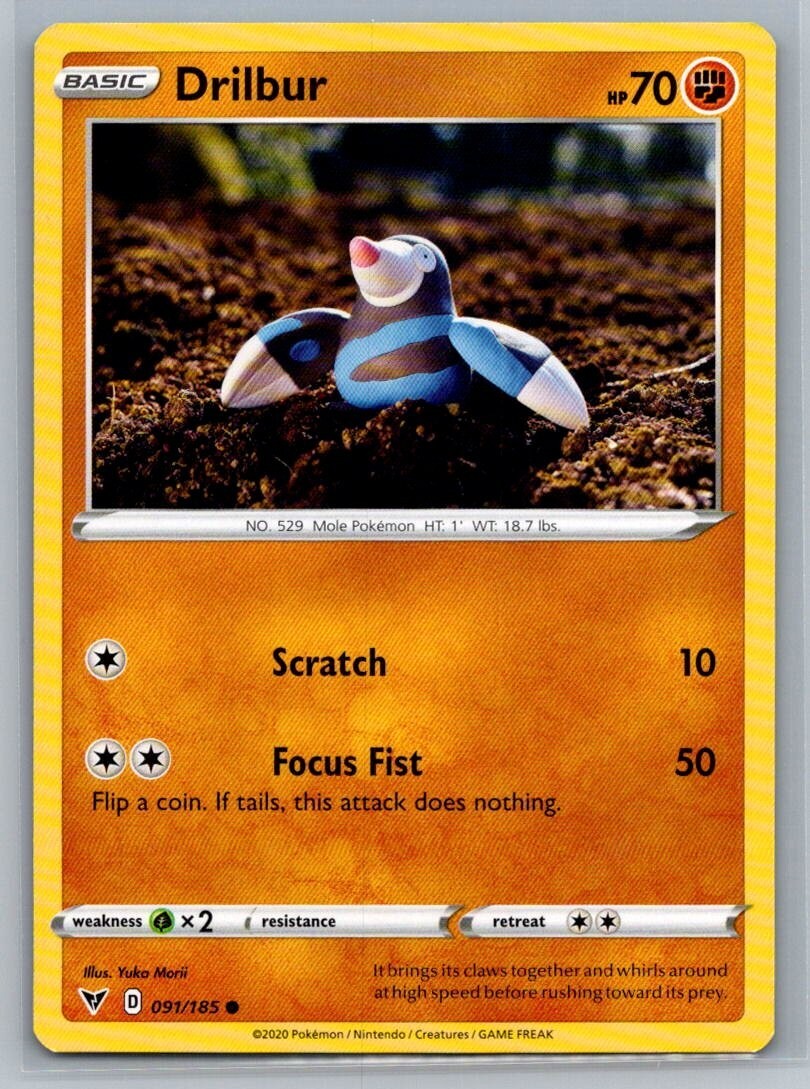 Drilbur 91/185 Vivid Voltage Common Pokémon TCG 2020