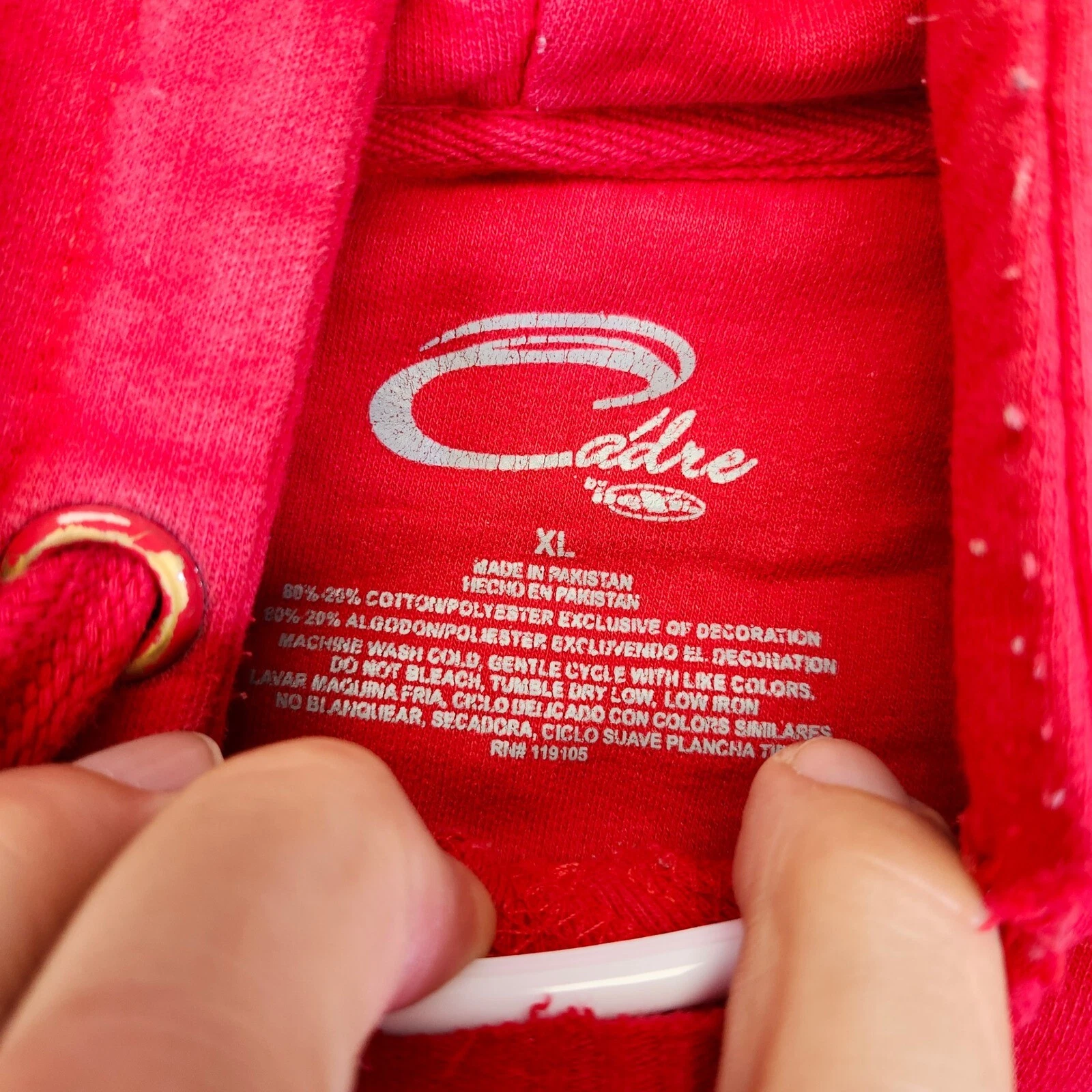 VETEMENTS Ohio State Felpa con Cappuccio Pullover Felpa Grande Logo Rosso XL