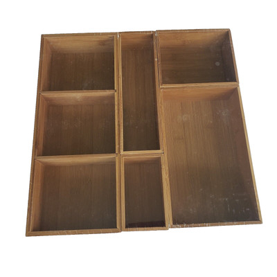 Seville Classics Bamboo Premium Organizer Storage Bin Set w/ Dividers 5-Piece