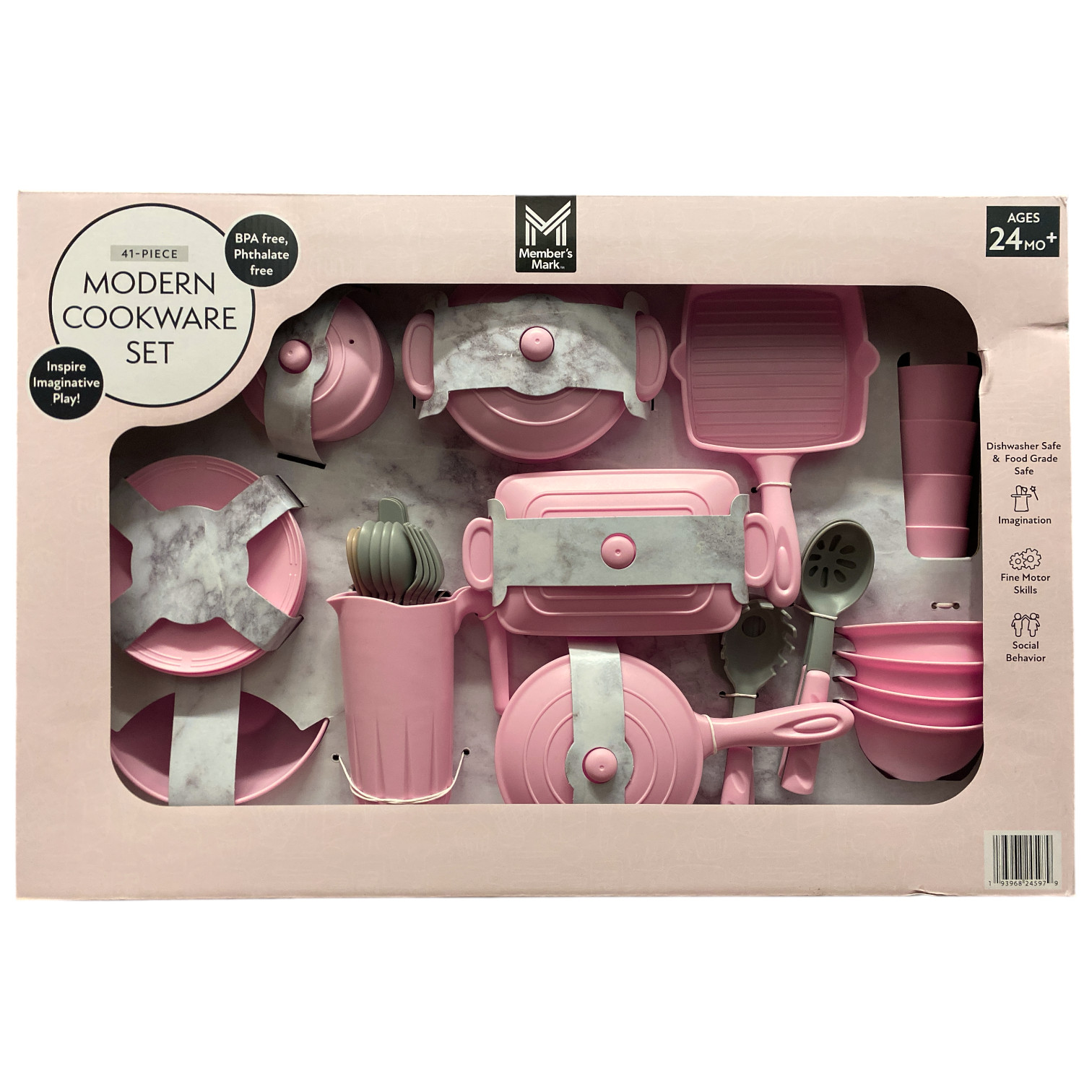 Игровой набор посуды Members Mark Kids Pretend Modern 41 предмет Розовый 8190₽