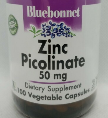 Bluebonnet Zinc Picolinate 50 mg, 100 vegetable capsules