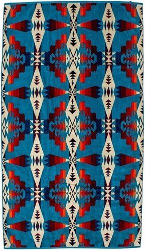 Pendleton Towel Blanket TUCSON Turquoise Oversized 102×178cm Cotton New - Picture 4 of 6