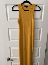 NEW Banana Republic Ribbed Jersey Dress Yellow XS
