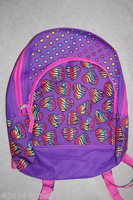 Girls Backpack 2 Compartment Padded Adjustable Straps PURPLE PINK
