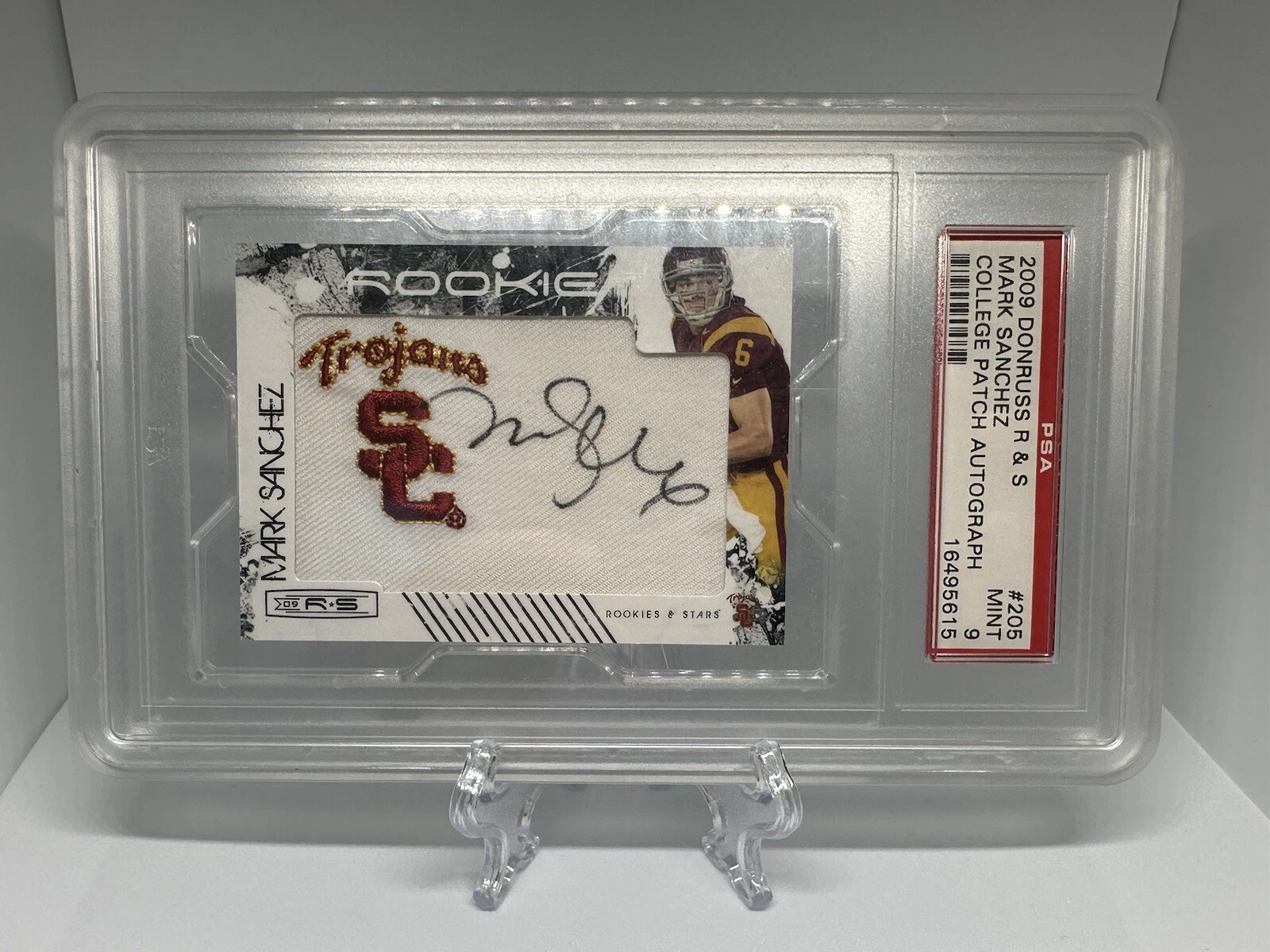 Mark Sanchez Donruss Rookies & Stars #205 College Patch Autograph