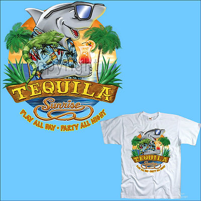 *  T-Shirt Hai Shark Tequila Surfer Party Beachclub  Karibik  *3019